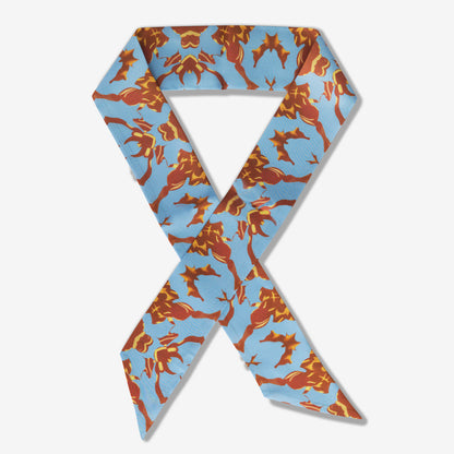 Nkasi Skinny Scarf- Blue & Brown